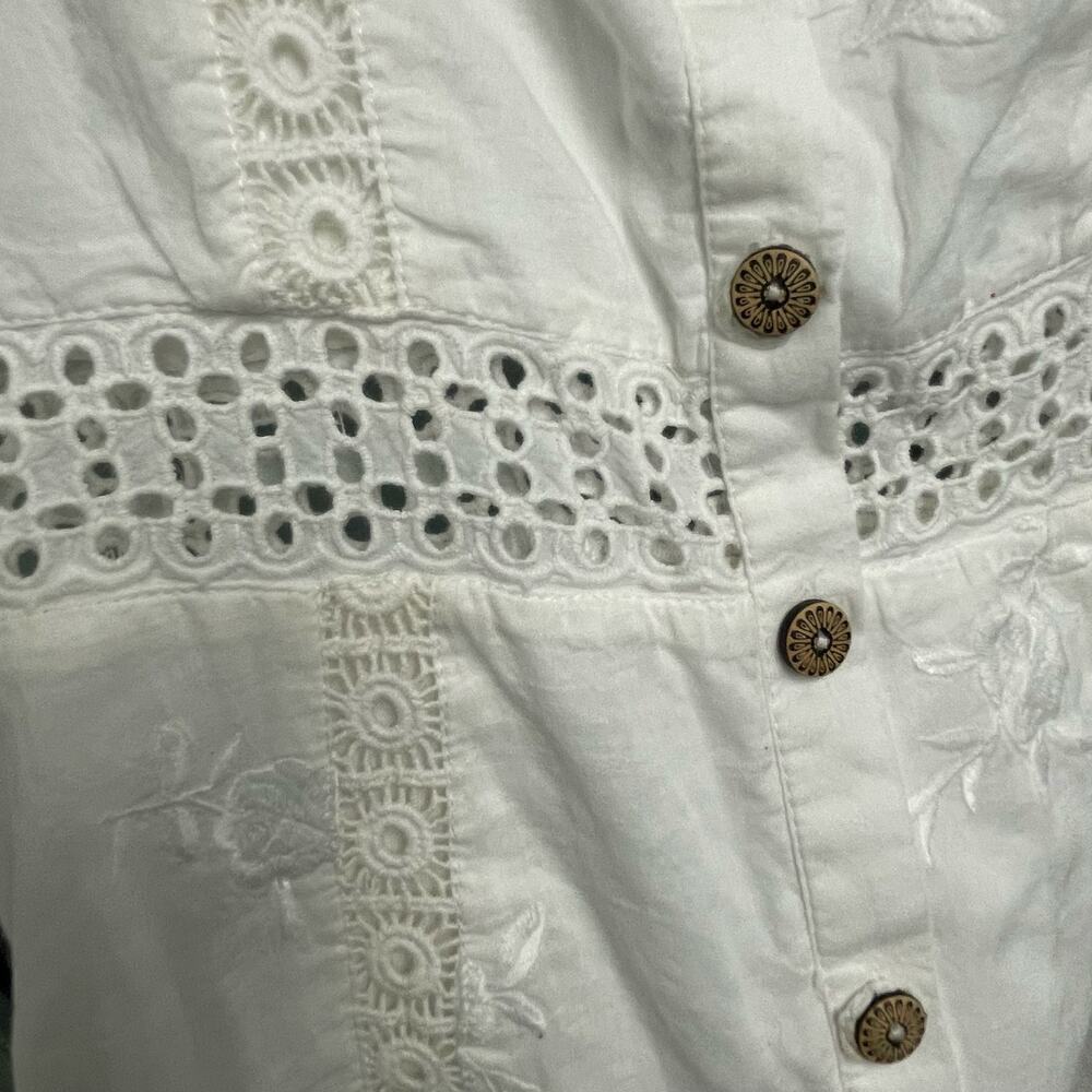 House of Harlow 1960 White Eyelet Button-Front Mini Dress - Picture 3 of 8